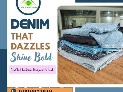 Shine Beyond the Stitch - Stone Transfer on Denim by ZAM Trims Limited