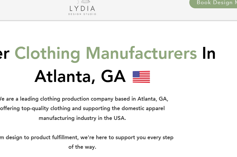 Lydia Design Studio | Top Clothing Manufacturer in Atlanta Georgia