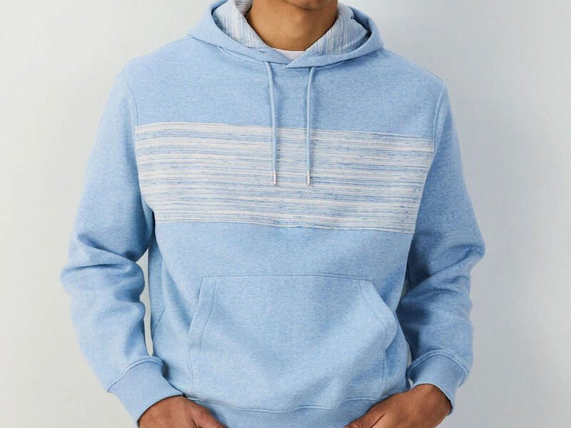 Premium Cotton Fleece Colorblock Pullover Hoodie with Front Pocket - Custom Wholesale Casual Apparel