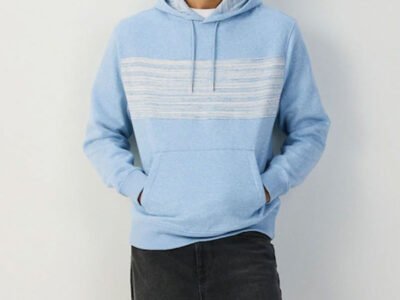 Premium Cotton Fleece Colorblock Pullover Hoodie with Front Pocket - Custom Wholesale Casual Apparel